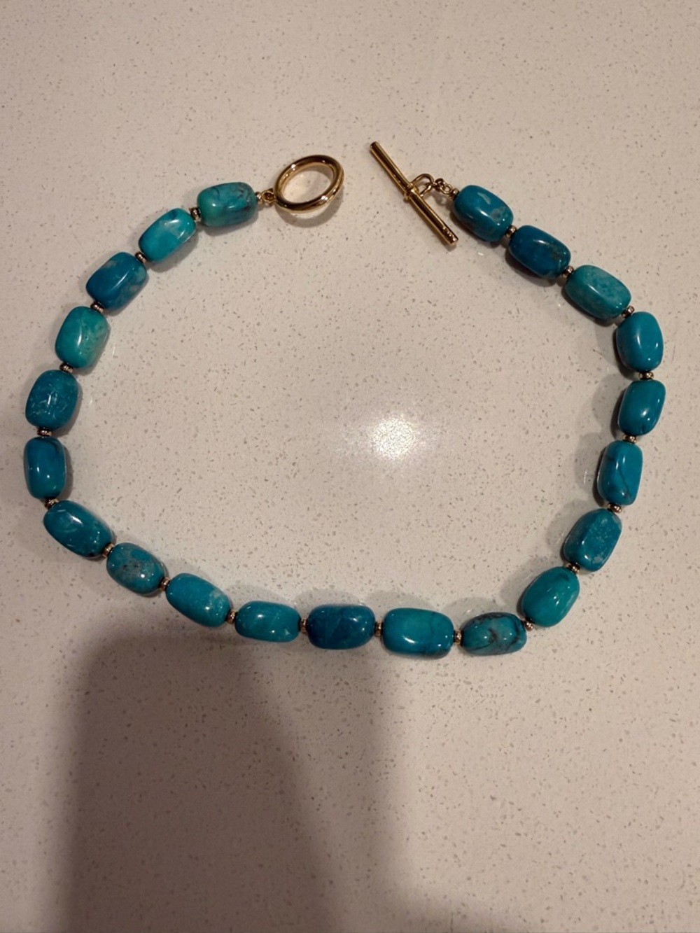 RALPH LAUREN | Turquoise Beaded Toggle Necklace - Turquoise 18” - brand new